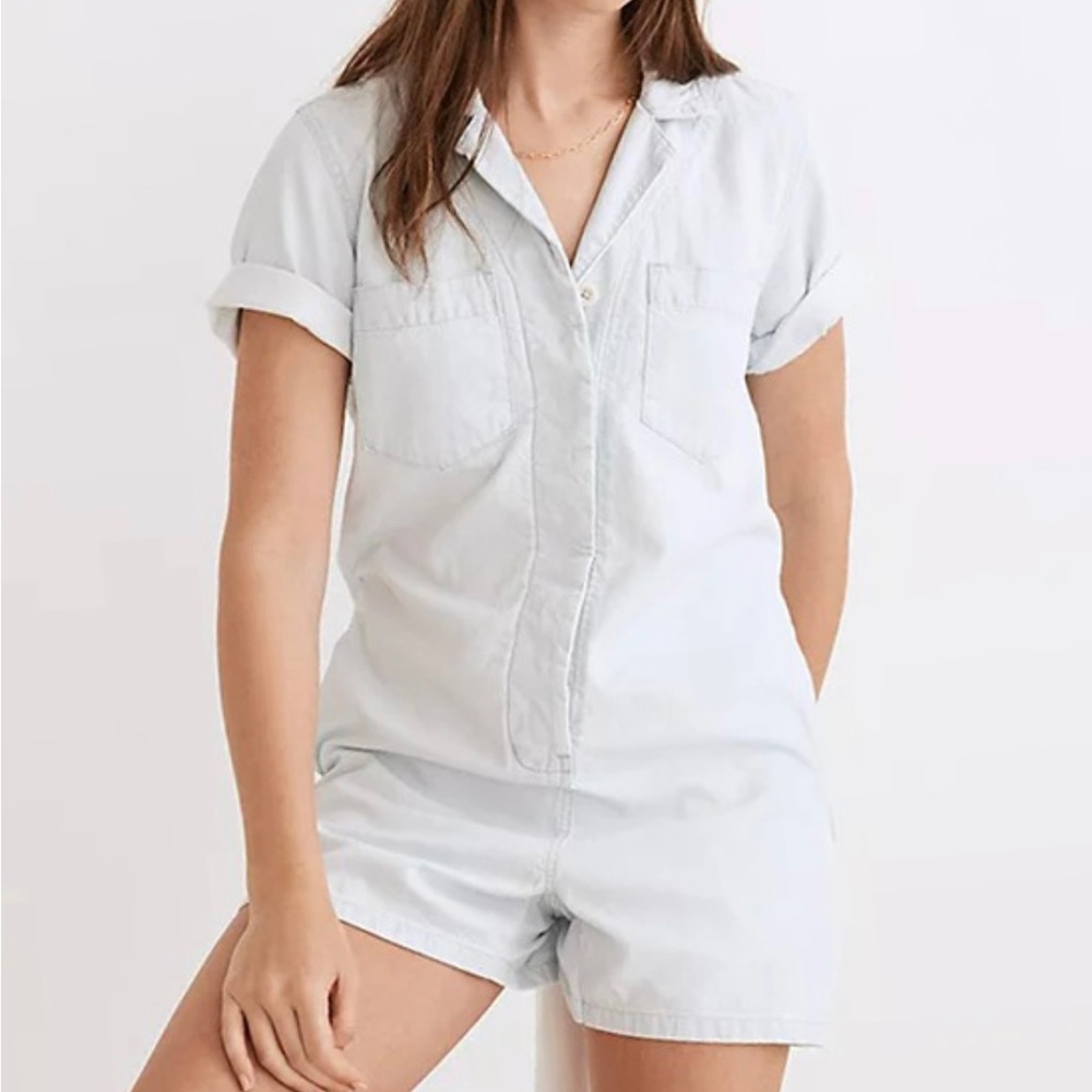 Madewell denim relaxed coverall romper